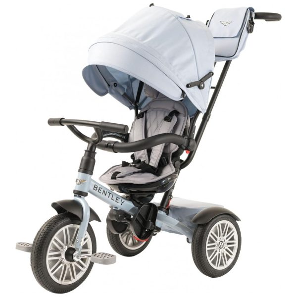 ectqsf82pt8b0b_0 jpg - Triciclo Infantil 6 em 1, Oficialmente Projetado pela Bentley com Cobertura e Alça para os Pais, POSH BABY KIDS, Azul Claro