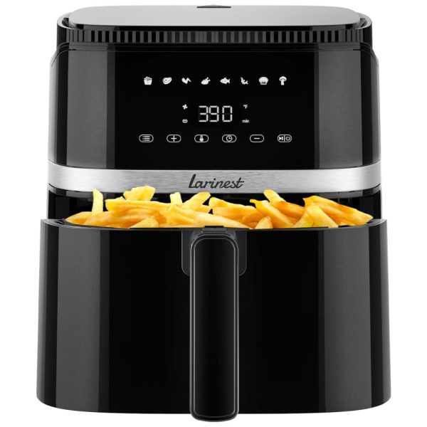 ectqsfhn7tnc0b_0 jpg - Air Fryer 5L com 8 Funções de Cozimento, Painel Digital, Cesto Antiaderente e Lavável na Máquina de Lavar Louça, 110V 1500W, Larinest AF501, Preta