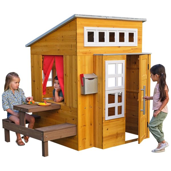 ectqsh3hyrj00b_0 jpg - Casinha Infantil de Madeira para Área Externa com Mesa de Piquenique, Caixa de Correio e Churrasqueira ao Ar Livre, KidKraft, Marrom