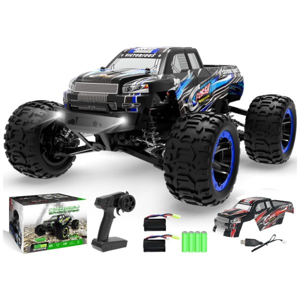 ectqskcjtdx90b_0 jpg - Carrinho de Controle Remoto Off Road Escala 1 16, Atinge 48 Km h, EXHOBBY, Azul