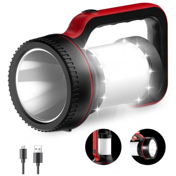 ectqsnyj7tq90b_0 jpg - Lanterna LED Recarregável 12000 Lúmens a Prova d, DECOVOLT Bright Flashlight NO.1403, Vermelho