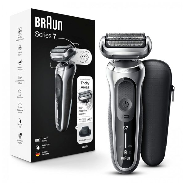 ectqsqm3k8z70b_0 jpg - Barbeador Elétrico Masculino Portátil Braun 7020s com Acessórios e Estojo, Bivolt