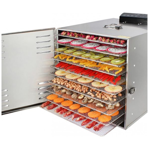 ectqstpmb8p90b_0 jpg - Desidratador de Alimentos Profissional com 10 Bandejas em Aço Inoxidável, 110V 800W, HayWHNKN