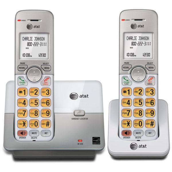 ectqsx0m22n00b_0 jpg - Telefone sem Fio DECT 6.0 com 2 Aparelhos, ATT EL51203, Prateado