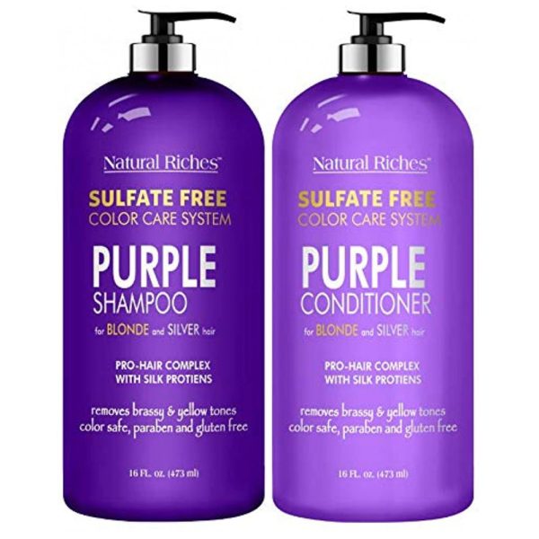 ectqsyjps2g80b_0 jpg - Shampoo e Condicionador 473 ml para Cabelos Loiros e Platinados Remove tons de, NATURAL RICHES, Violeta