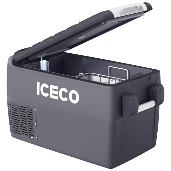 ectqsyqn3m880b_0 jpg - Mini Cooler, Geladeira Automotiva Portátil DC 12 24V AC 110 229 V, Capacidade 31L, ICECO JP30 with Cover, Preto