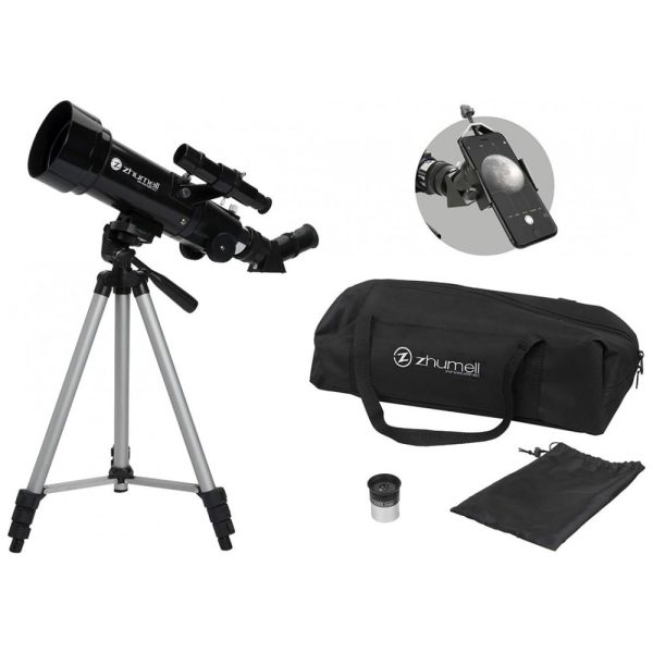 ectqsyxy8lh70b_0 jpg - Telescópio Astronômico 20x40 com Adaptador Digiscoping para Smartphone, Zhumell Z70, Preto