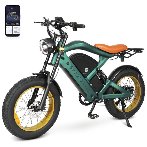 ectqt13tqykc0b_0 jpg - Bicicleta Elétrica para Adultos com Velocidade até 50 km h, Alcance 50 km, 7 Velocidades e Bcontrole por APP, 750W, SMARTRAVEL ST202, Verde