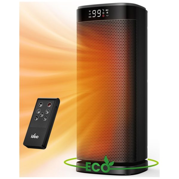 ectqt8fvtdcc0b_0 jpg - Aquecedor Elétrico Portátil com Controle Remoto, Modo Eco e Ventilador, 110V 1500W, iDOO, Cinza