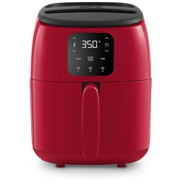 ectqtl3g5rq80b_0 jpg - Fritadeira Elétrica AirFryer Digital, Capacidade 2.4L, 1000W, 110V, DASH DCAF260GBRD02, Vermelho