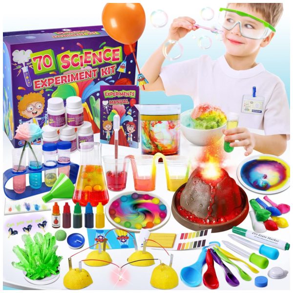 ectqtn42nys90b_0 jpg - Kit Científico para Crianças 70 Experimentos de Laboratório Brinquedos Educativos Unglinga