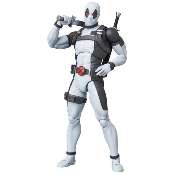 ectqtpyyfxl90b_0 jpg - Boneco Deadpool 16 cm de Altura com Suporte Ajustável e 4 Tipos de Cabeças, MEDICOM TOY, Branco