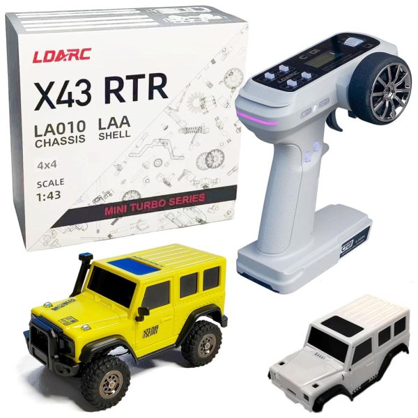 ectqtqdlqrbc0b_0 jpg - Mini Carro RC Crawler 4X4 RTR Escala 1 43 com Controle Remoto 2.4GHz, LDARC X43, Amarelo