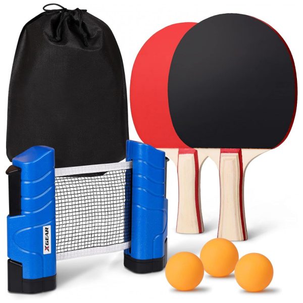 ectqtxxlmrv70b_0 jpg - Kit de Ping Pong com Mesa Portátil, 2 Raquetes, 3 Bolas e Estojo Compacto, XGEAR, Preto