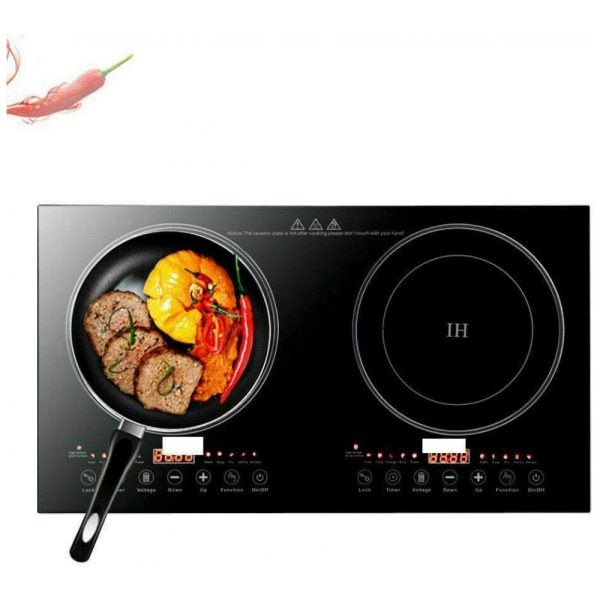 ectqtzlr3v680b_0 jpg - Cooktop Elétrico de Indução Portátil com Queimador Duplo, 9 Níveis de Temperatura, 110V 2200W, VPABES, Preto