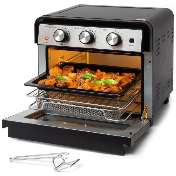 ectqtzvy27l90b_0 jpg - Forno Elétrico de Bancada 22 Litros 6 em 1 com Função Airfryer, Aço Inoxidável, 110V 1700W, Moss Stone, Preto