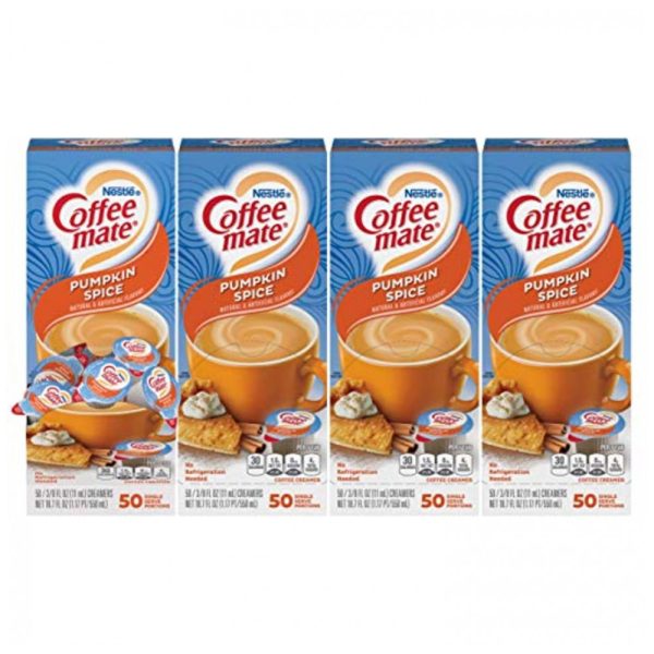 ectquxeo3zv00b_0 jpg - Creme para Café, Líquido Não Lácteo com Sabor de Abóbora em Cápsulas, 4 Caixas de 50 Unidades, Nestlé Coffee Mate