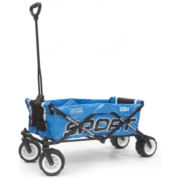 ectqv54qbzm70b_0 jpg - Carrinho Dobrável para Camping e Jardim com Rodas para todos os Terrenos, Capacidade 70kg, Creative Outdoor, Azul e Preto