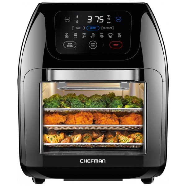 ectqv9hw8ld80b_0 jpg - Fritadeira Elétrica 10L Multifuncional 17 Predefinições, 1700W, 110V, CHEFMAN Multifunctional Digital Air Fryer, Preto