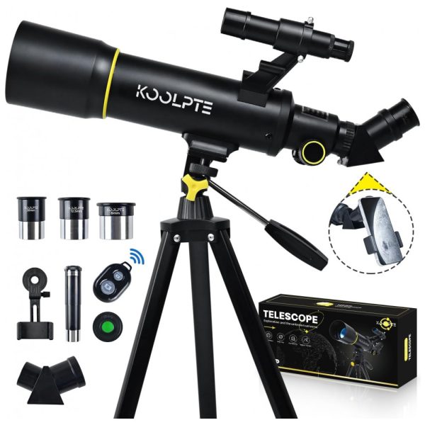 ectqvcgqvk4c0b_0 jpg - Telescópio Astronômico 20x200 com Adaptador de Celular, Controle Remoto, Tripé e Bolsa para Transporte, Koolpte 40070, Preto