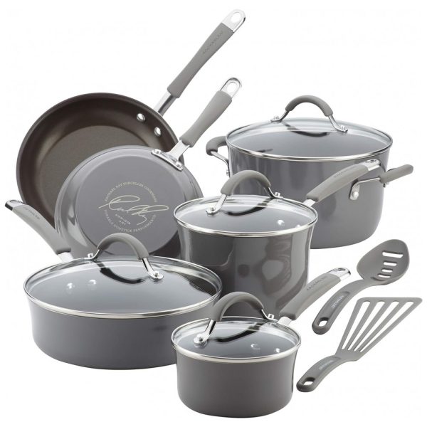 ectqvd6cxrx60b_0 jpg - Conjunto de Panelas Antiaderentes e Utensílios, 12 Peças, RACHAEL RAY 16802, Cinza