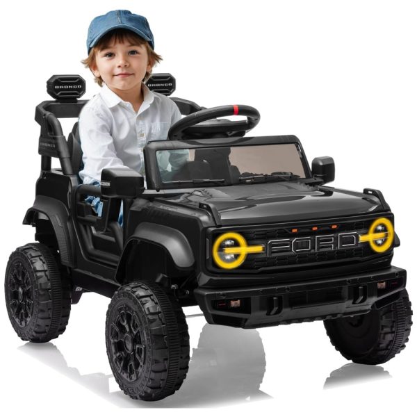 ectqvhckrcdd0b_0 jpg - Carro Elétrico Infantil 12V, Ford Bronco 1 Assento, com Controle Remoto, Suspensão nas 4 Rodas, Música via Bluetooth, First Ride On, Preto