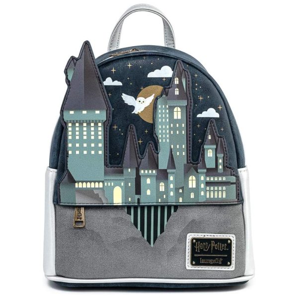 ectqvhtmb3f80b_0 jpg - Mochila Escolar Infantil 25cm Loungefly Harry Potter Hogwarts para Crianças, Cinza