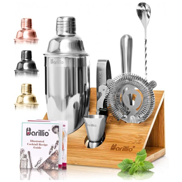 ectqvhwql9b90b_0 jpg - Kit Bn Profissional 7 Peças em Aço Inoxidável com Suporte de Bambu e Livro de Receitas, BARILLIO, Prateado