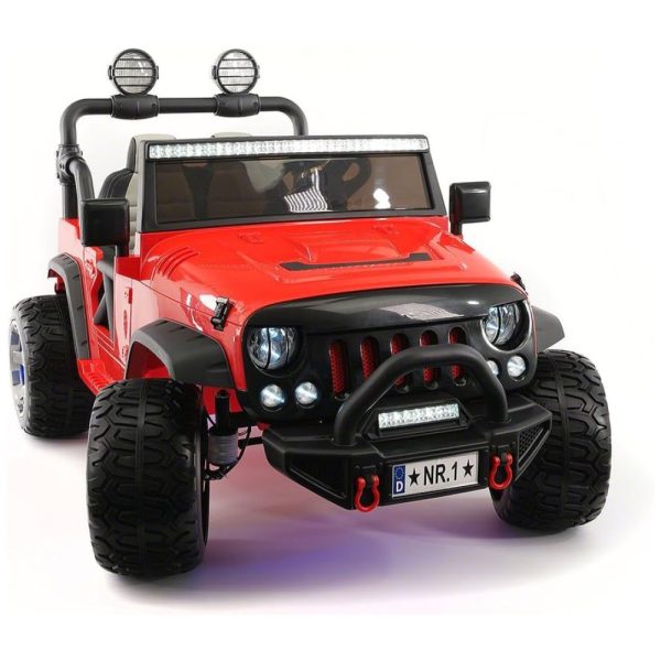 ectqvqjjg5y80b_0 jpg - Carro, Carrinho Elétrico 2 Assentos 12V, com Luzes de LED, MP3, MODERN KIDS, Vermelho