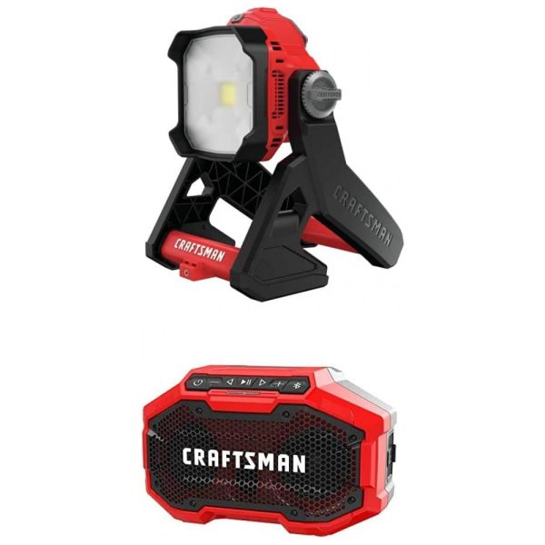 ectqvt6qxjx70b_0 jpg - V20, Lanterna Led, 1825 lumens, com Alto Falante Bluetooth, 110 V, CRAFTSMAN, Vermelho