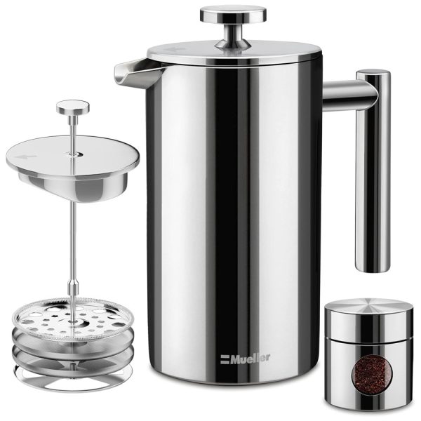 ectqvx6kbgj70b_0 jpg - Cafeteira Elétrica Programável Francesa Aço Inoxidável Ideal para Café Chá Leite com Espuma, MUELLER AUSTRIA MU SSHYDPRESS, Cinza