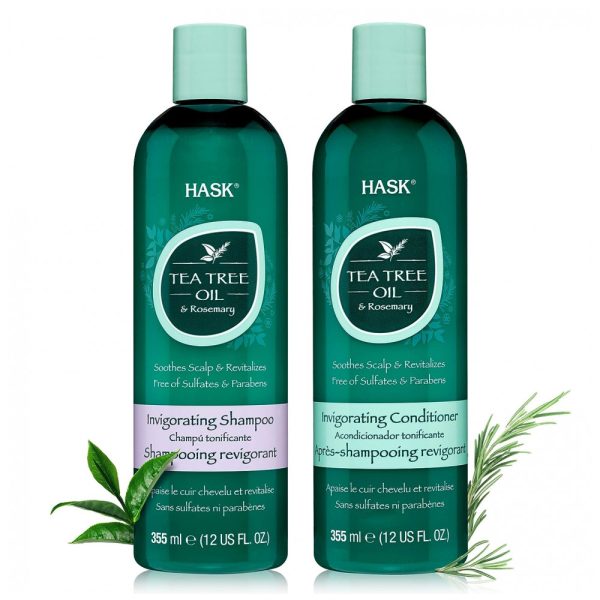 ectqw1nt5bv70b_0 jpg - Shampoo e Condicionador Óleo de Árvore de Chá e Rosemário Todos os Tipos de Cabelos 355ml, HASK EXOTICS, Verde Limão