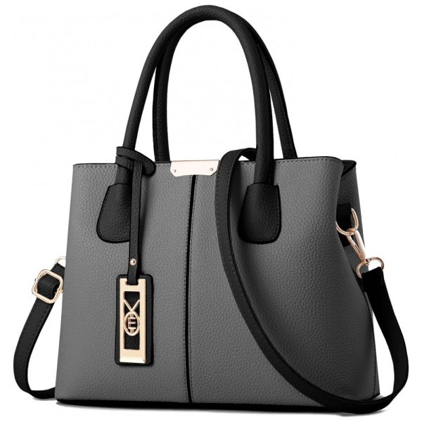 ectqw3bt55h80b_0 jpg - Bolsa Feminina de Ombro em Couro Sintético, COCIFER XMQB888 Grey Black, Cinza