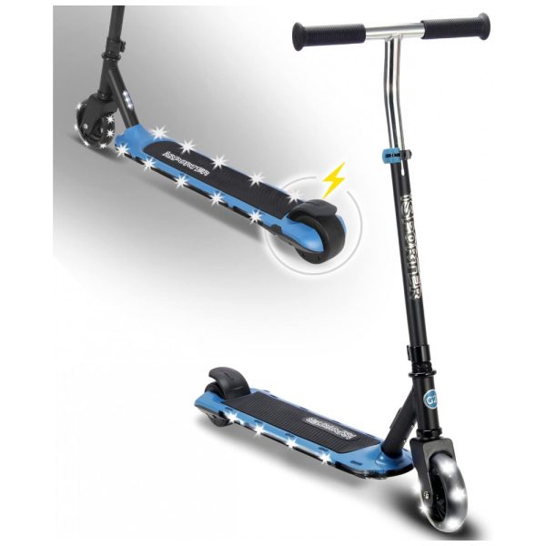 ectqw3vwwc3b0b_0 jpg - Patinete Elétrico para Crianças de 6 a 12 anos com Luzes LED, Peso Max 50kg, AERO MOBILITY, Preto