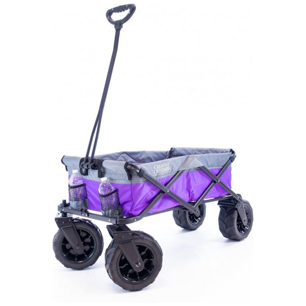 ectqw56w4cq90b_0 jpg - Carrinho Dobrável para Camping e Jardim com Rodas para todos os Terrenos, Capacidade 70kg, Creative Outdoor, Cinza e Roxo