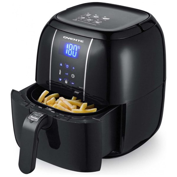 ectqw58lvgw60b_0 jpg - Fritadeira Elétrica AirFryer 3.2L de Capacidade e Painel de Controle Digital, 1400W, 110V, OVENTE FAD61302B, Preto