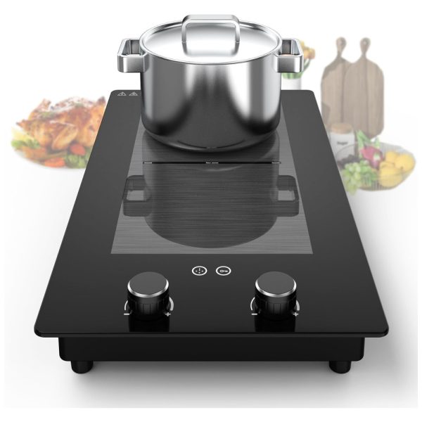 ectqwd1fg4tc0b_0 jpg - Cooktop Elétrico Portátil de Indução com 2 Bocas, Controle Giratório, 9 Níveis de Potência, Trava de Segurança e Temporizador, 110V 3000W, VBGK, Preto