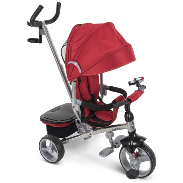 ectqwm61czr80b_0 jpg - Triciclo Infantil 4 em 1 com Dossel Removível, Alça Ajustável, Apoio para os Pés Dobrável e Armazenamento, Huffy, Vermelho