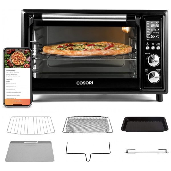 ectqwn9sg5980b_0 jpg - Forno Elétrico de Bancada 30 Litros com 12 Funções, 100 Receitas e 6 Acessórios, 110V 1800W, COSORI CS130, Preto