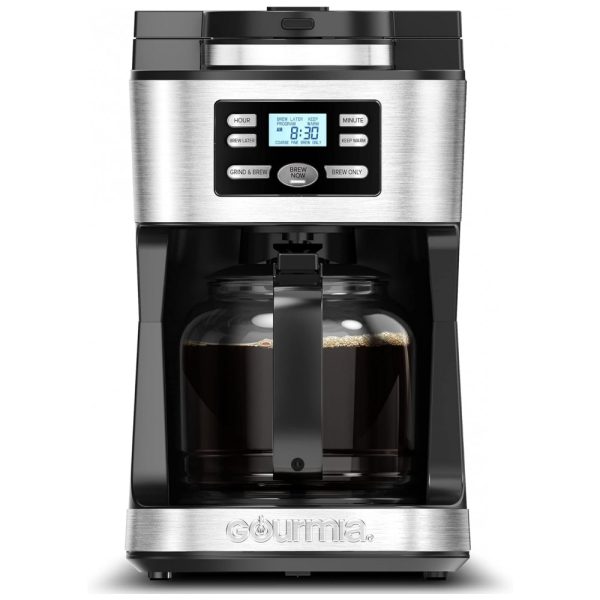 ectqwpwt1c3c0b_0 jpg - Cafeteira Elétrica Programável com Jarra de Vidro e Moedor Integrado, 110V 1000W Gourmia GCM3180 Prata