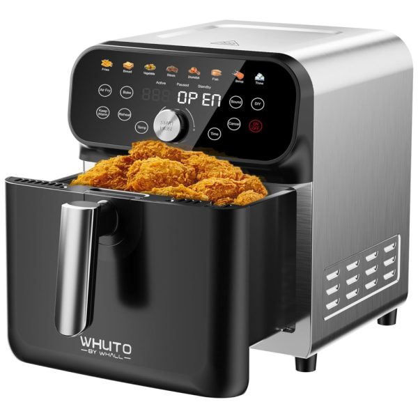 ectqwyy1x2sc0b_0 jpg - Fritadeira Elétrica Air Fryer 5,4L com 12 Funções Predefinidas e Cesto Antiaderente, 110V 1600W, WHUTO, Preta