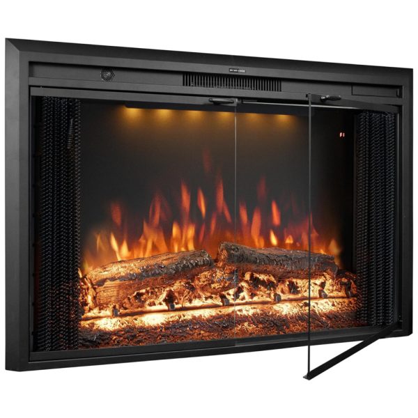 ectqxdqhxmwb0b_0 jpg - Lareira Elétrica de Embutir A69x109L cm com Temporizador, Controle Remoto, Som de Crepitação de Fogo e Porta de Vidro, 110V 1500W, Velaychimney, Preta