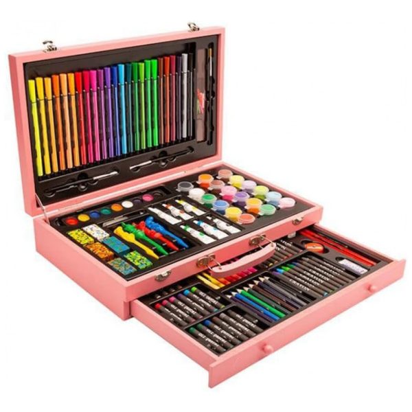 ectqxjxvnxpb0b_0 jpg - Kit de Pintura XARONF com 130 Peças e Caixa de madeira Portátil, Rosa