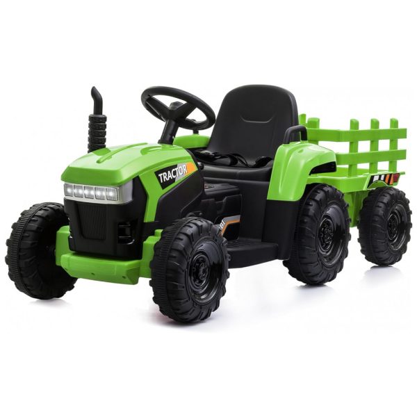 ectqxjyzq2bc0b_0 jpg - Trator Elétrico Infantil com Reboque e Motores Duplos de 35W á Bateria 12V, 3 Marchas e Luzes LED, TOBBI, Verde