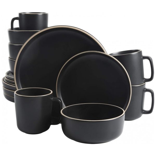 ectqxnwt8td80b_0 jpg - Aparelho de Jantar com 16 Peças em Cerâmica Faiança Incluindo Pratos, Xícaras e Bowls, Gibson Home Zuma, Preto