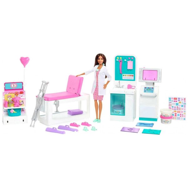 ectqxqn3yzt80b_0 jpg - Clínica Médica Completa com mais de 30 Acessórios para Crianças de 4 Anos ou Mais, BARBIE HFT68, Rosa