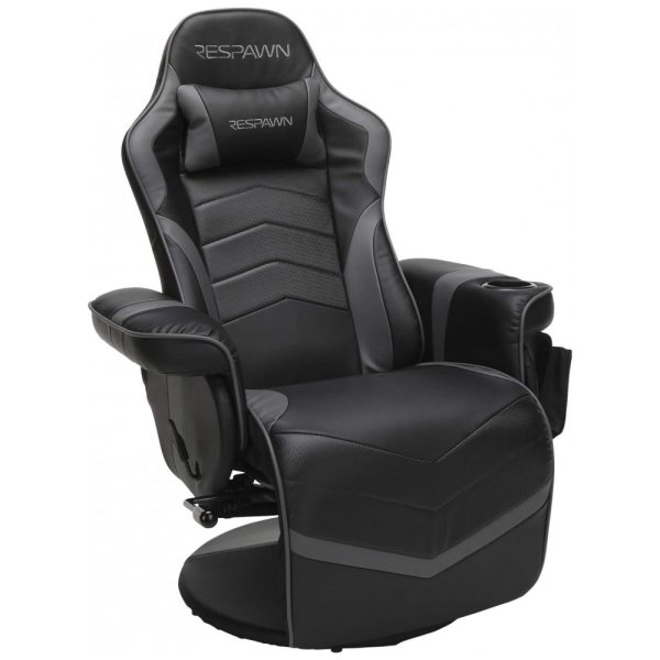 ectqxt2hnfr70b_0 jpg - Cadeira de Escritório Gamer Reclinável com Apoio de Cabeça e Pés, RESPAWN RSP 900 GRY, Cinza escuro