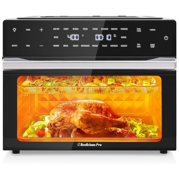 ectqy3syldrc0b_0 jpg - Forno Elétrico de Bancada 19 em 1, 30L com Função Air Fryer, Espeto Rotisserie, Desidratador e Painel Digital, 110V 1800W, Beelicious Pro, Preto