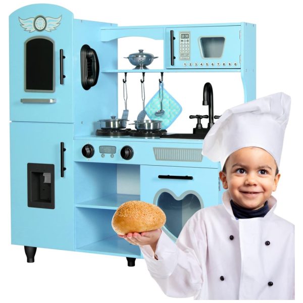 ectqy7llg8zb0b_0 jpg - Cozinha Infantil em Madeira com 7 Utensílios, Luzes e Sons Realistas para Crianças Acima de 3 Anos, TaoHFE, Azul