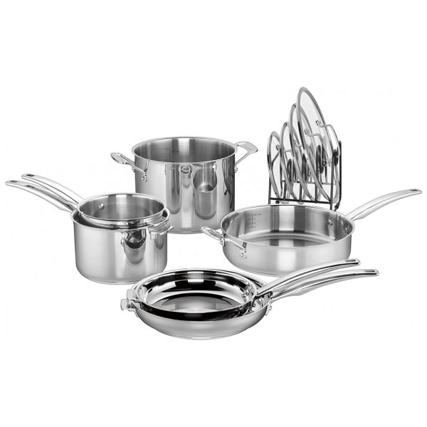 ectqy86mwhh80b_0 jpg - Conjunto de Panelas e Frigideiras Antiaderentes de Aço Inoxidável, Peças, CUISINART N91 11, Prateado